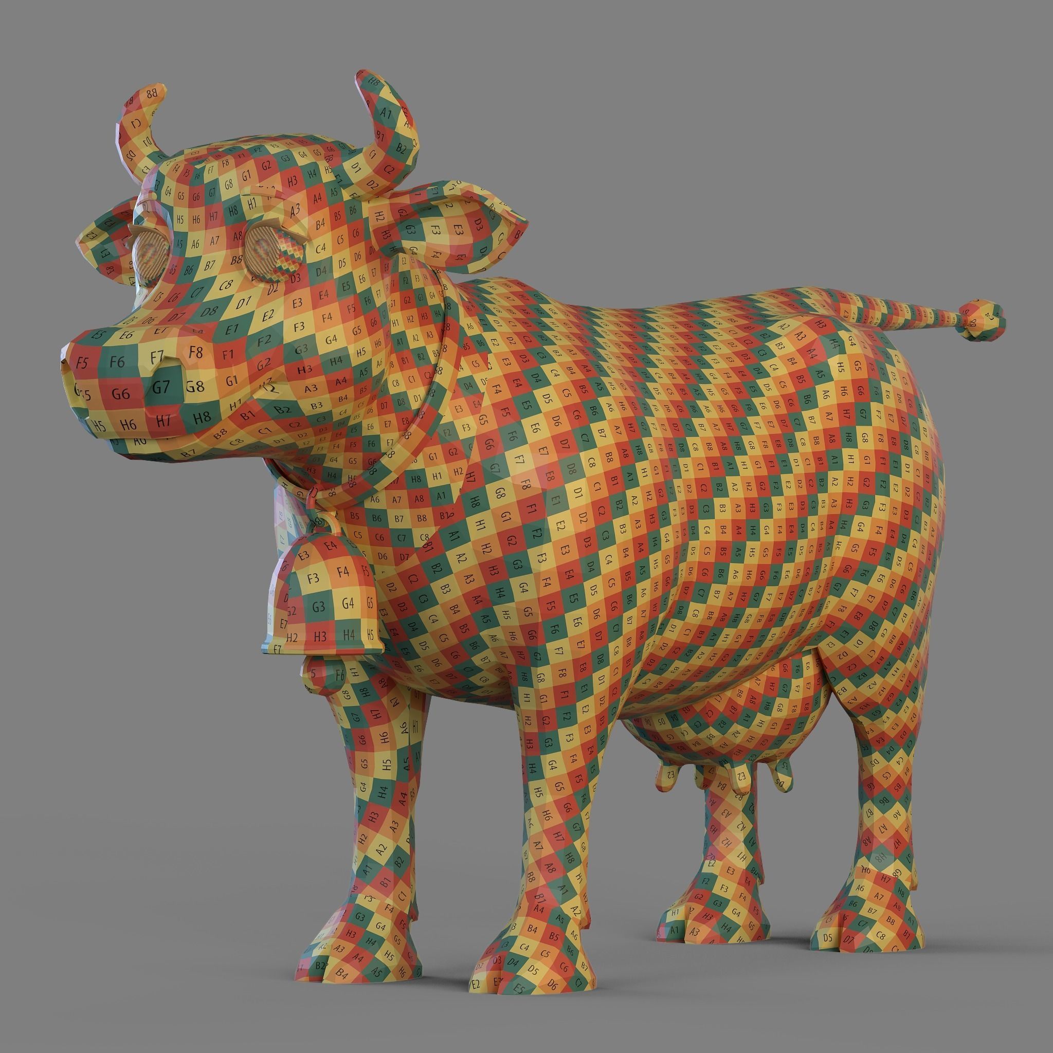 Cartoon Cow 3D model_12
