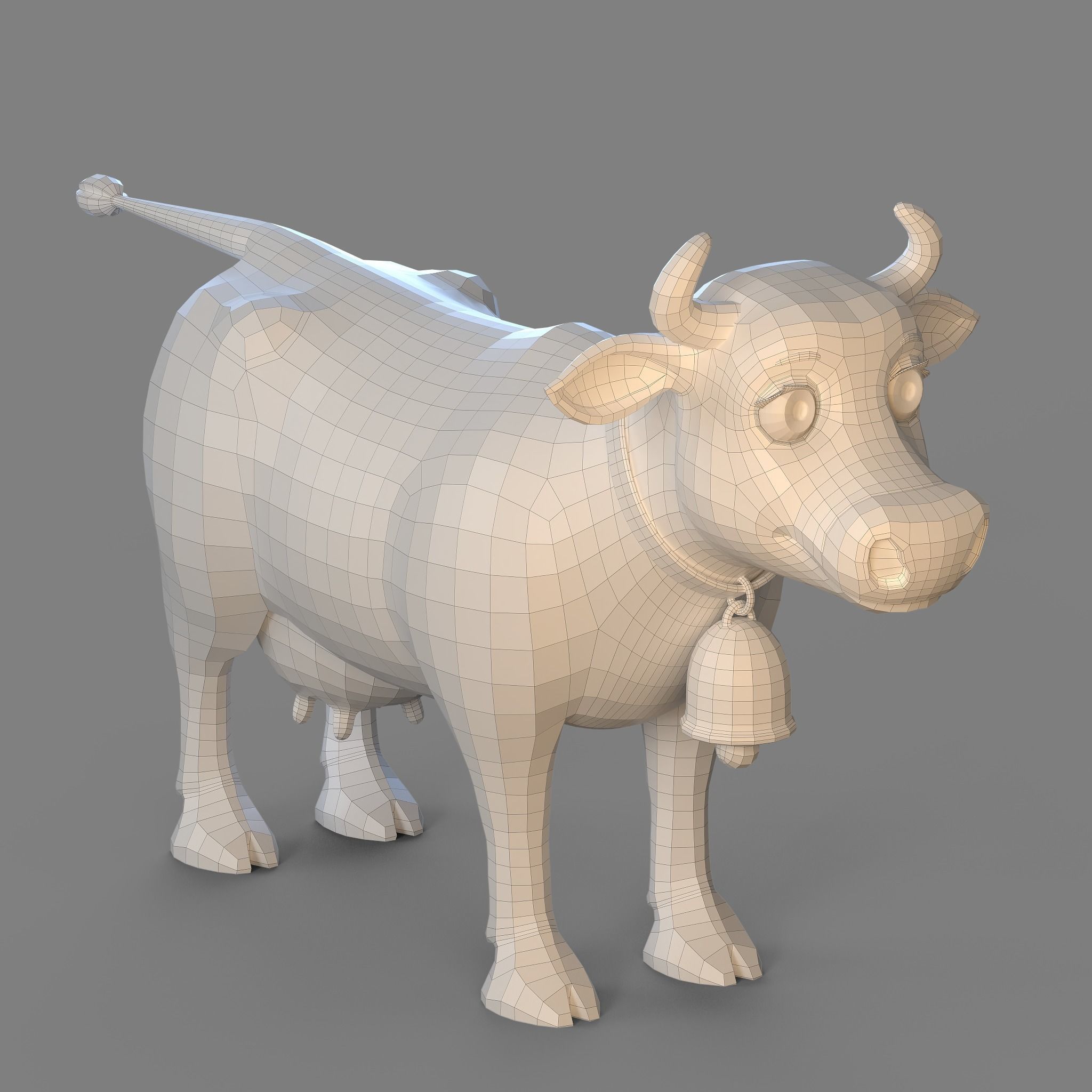 Cartoon Cow 3D model_11