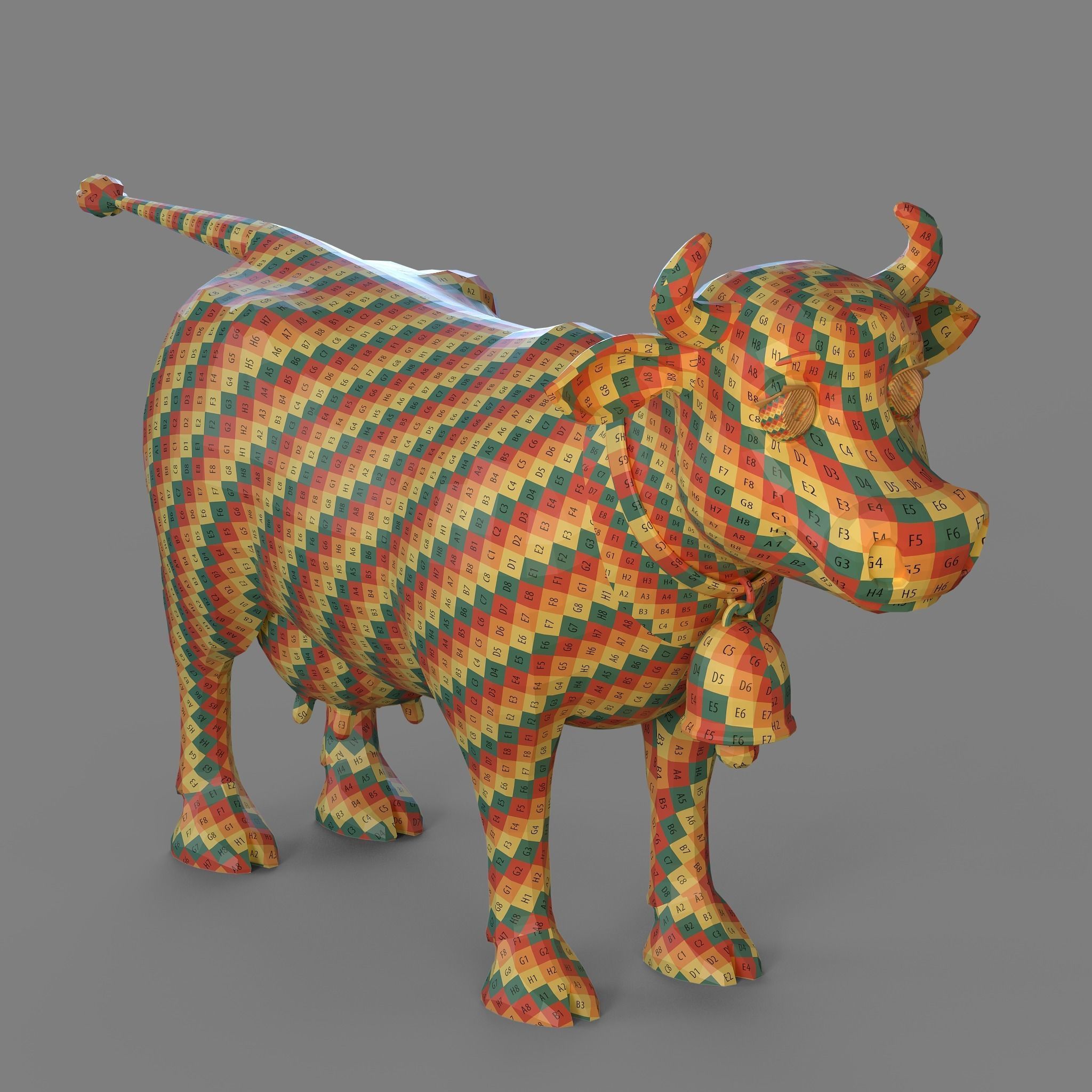 Cartoon Cow 3D model_17