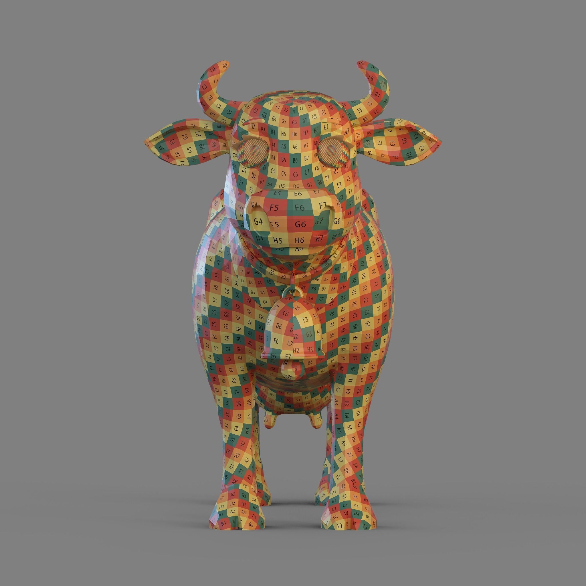 Cartoon Cow 3D model_15