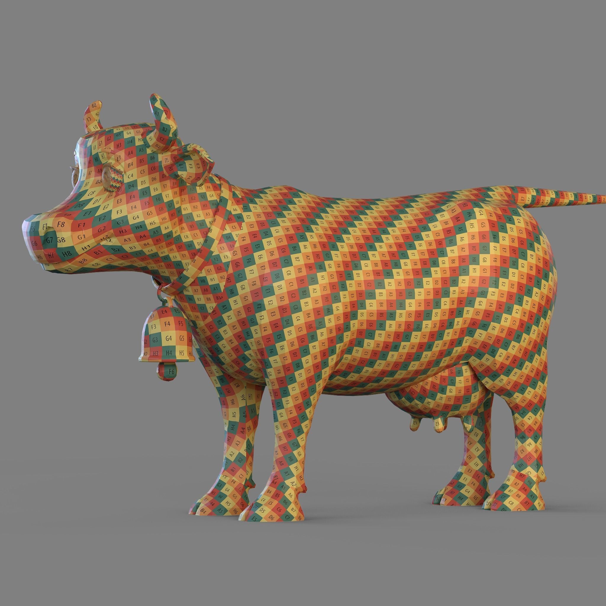 Cartoon Cow 3D model_13