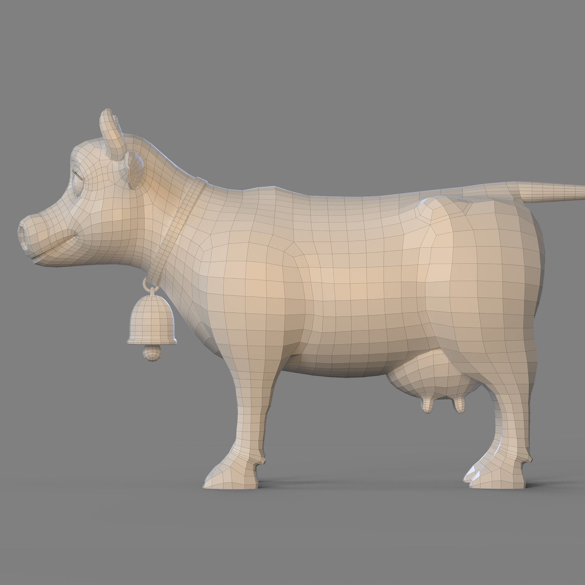 Cartoon Cow 3D model_8