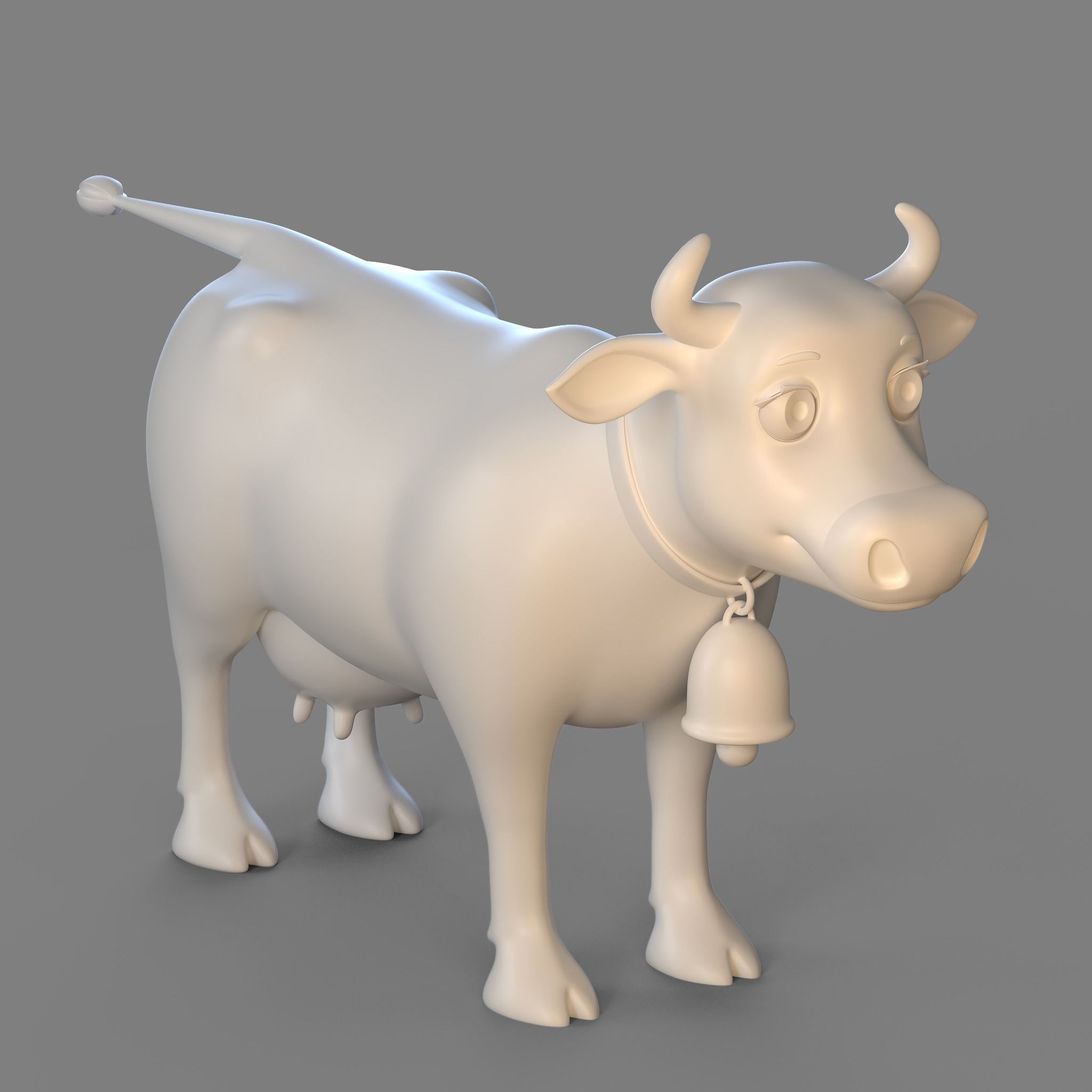 Cartoon Cow 3D model_5
