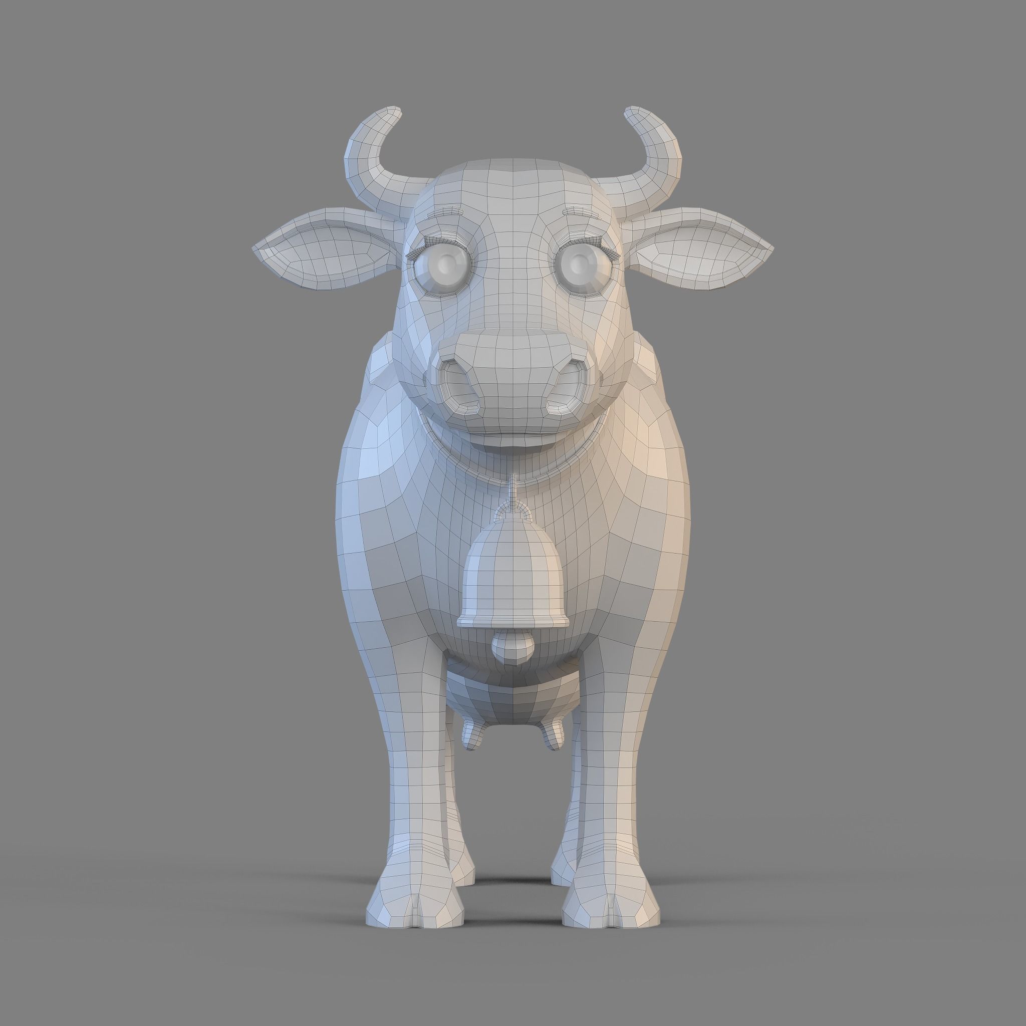 Cartoon Cow 3D model_10