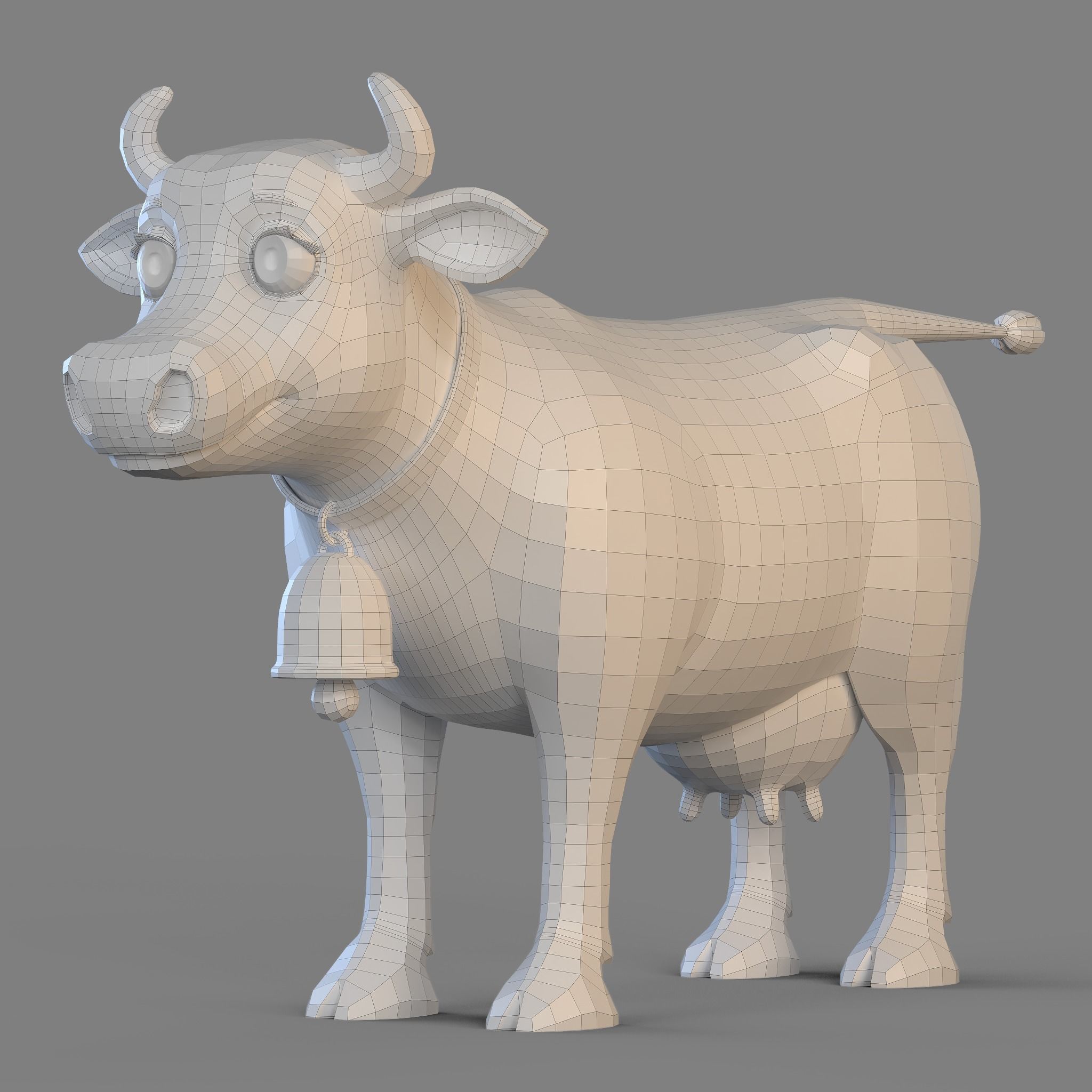 Cartoon Cow 3D model_6