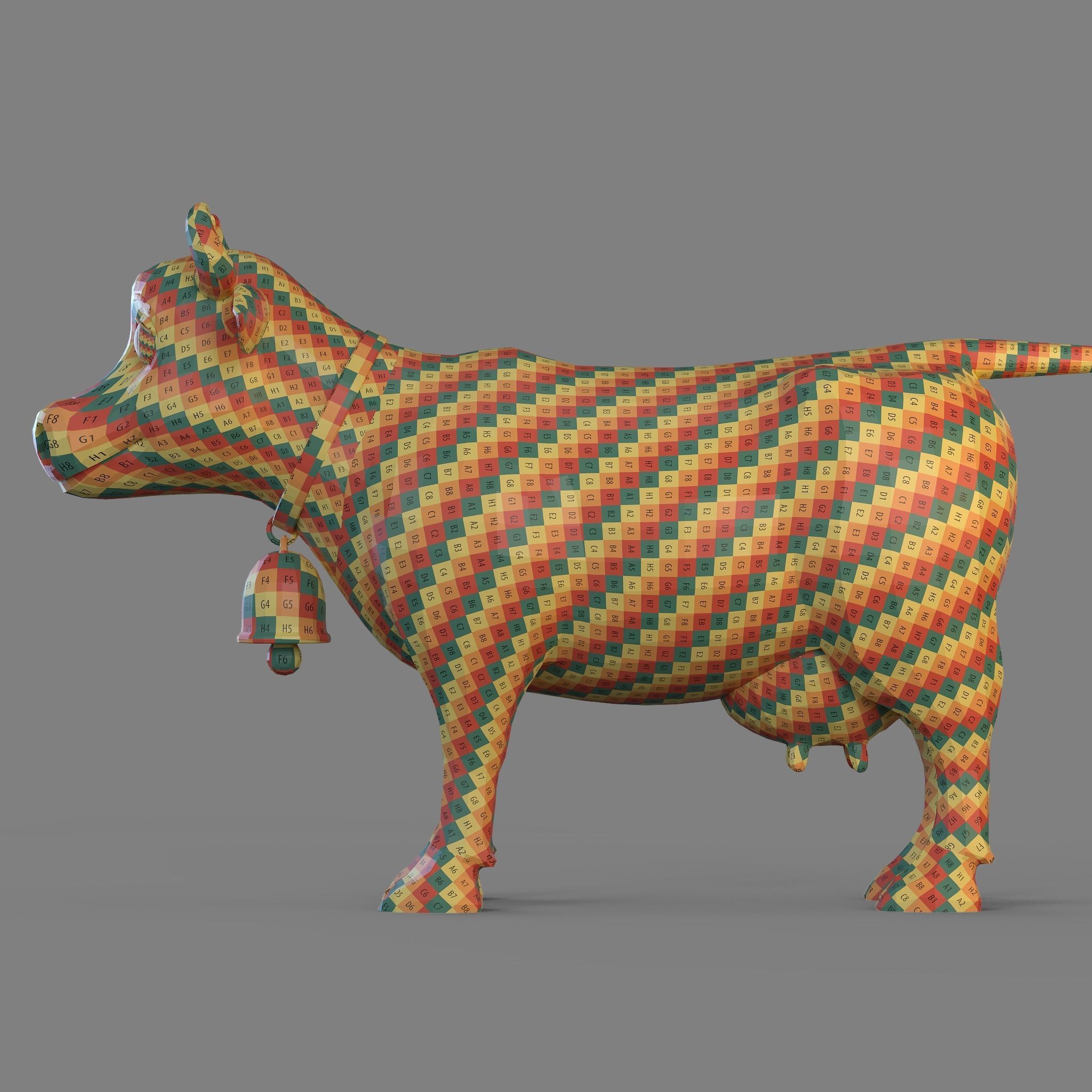 Cartoon Cow 3D model_14
