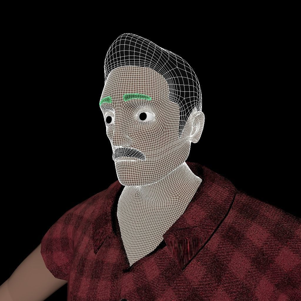 Male character model Cartoon Stylized Low-poly 3D model_19