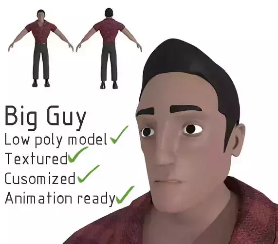Male character model Cartoon Stylized Low-poly 3D model Male character model Cartoon Stylized Low-poly 3D model