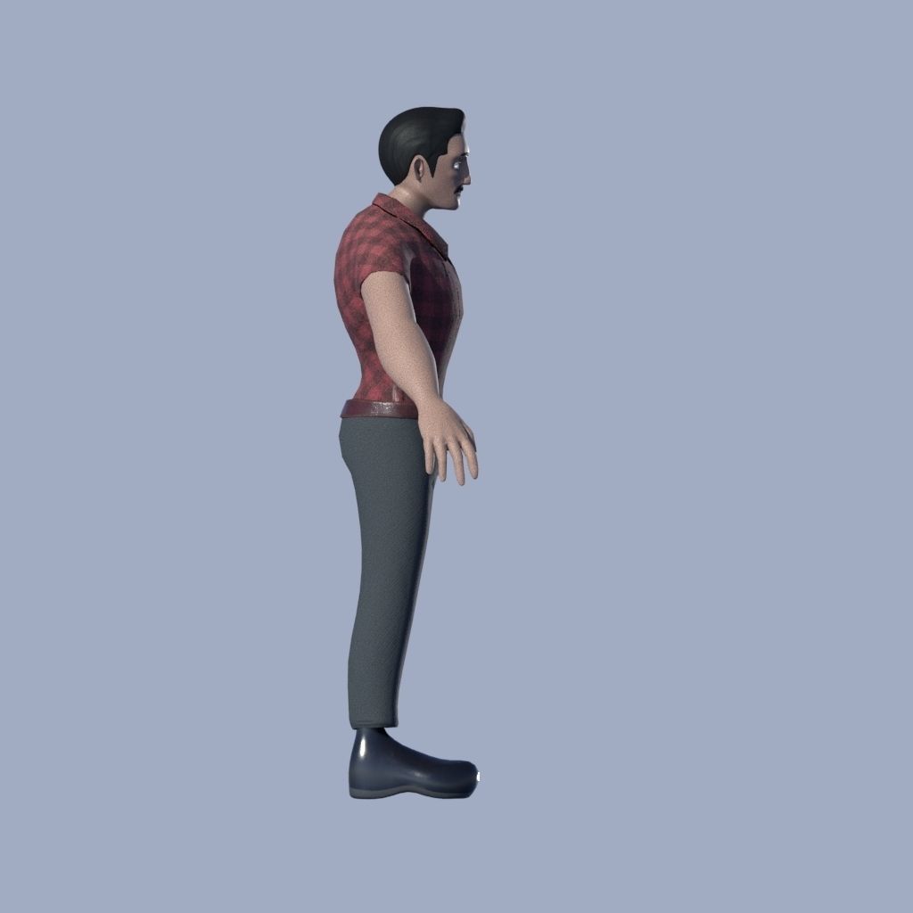 Male character model Cartoon Stylized Low-poly 3D model_12