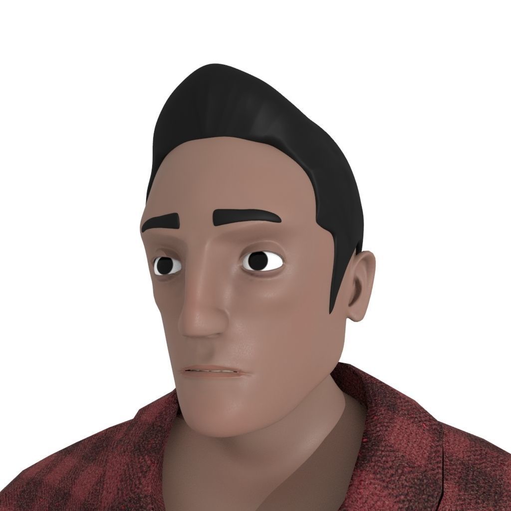Male character model Cartoon Stylized Low-poly 3D model_4