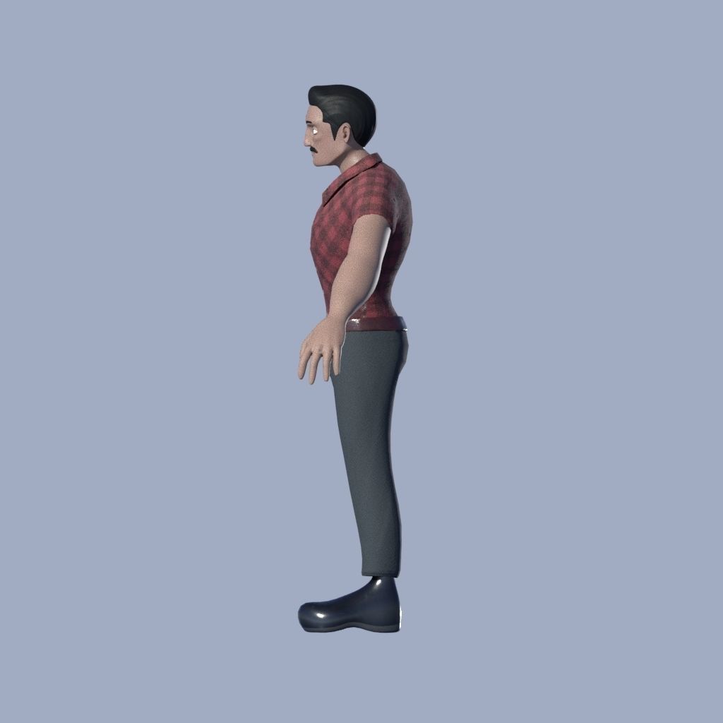 Male character model Cartoon Stylized Low-poly 3D model_10