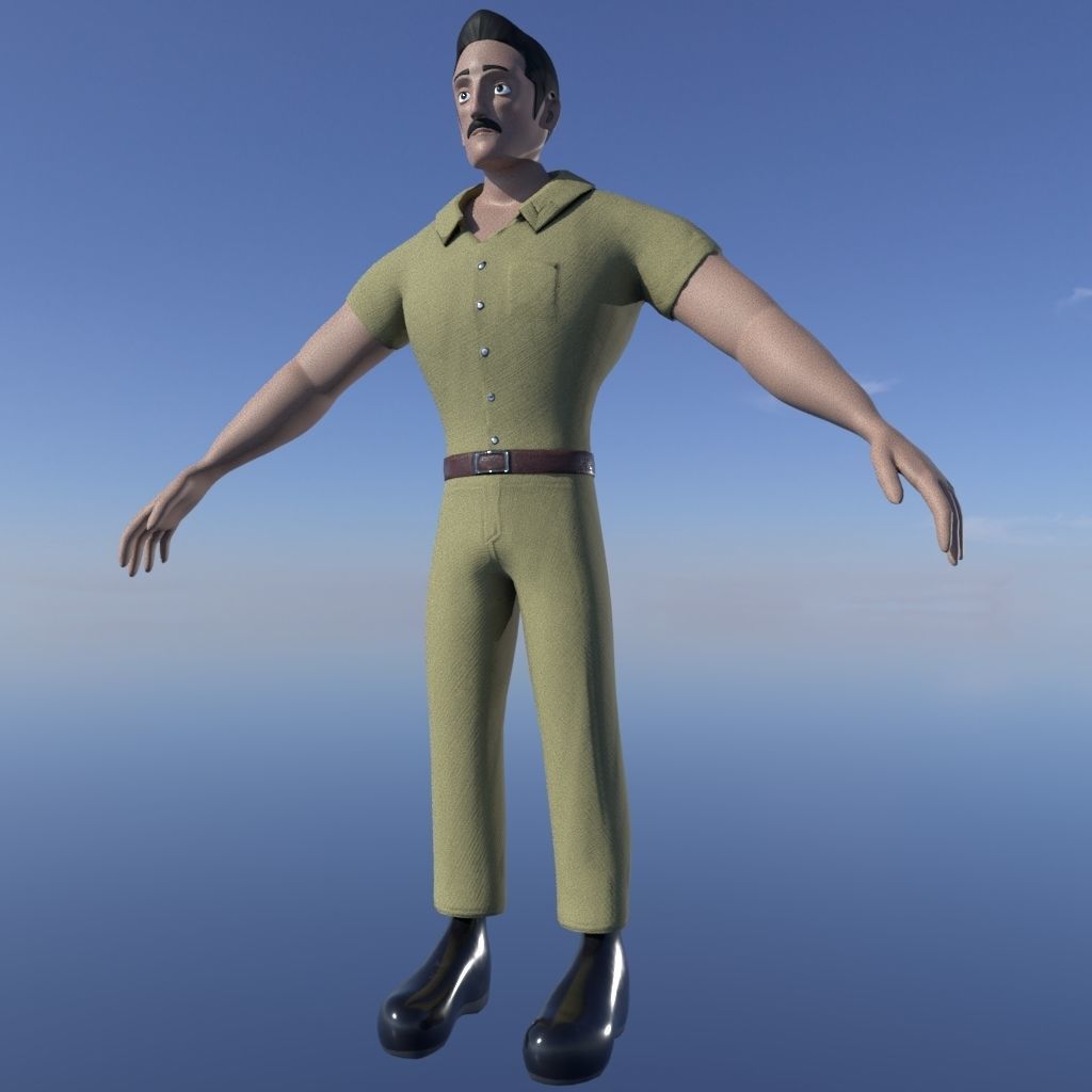 Male character model Cartoon Stylized Low-poly 3D model_13