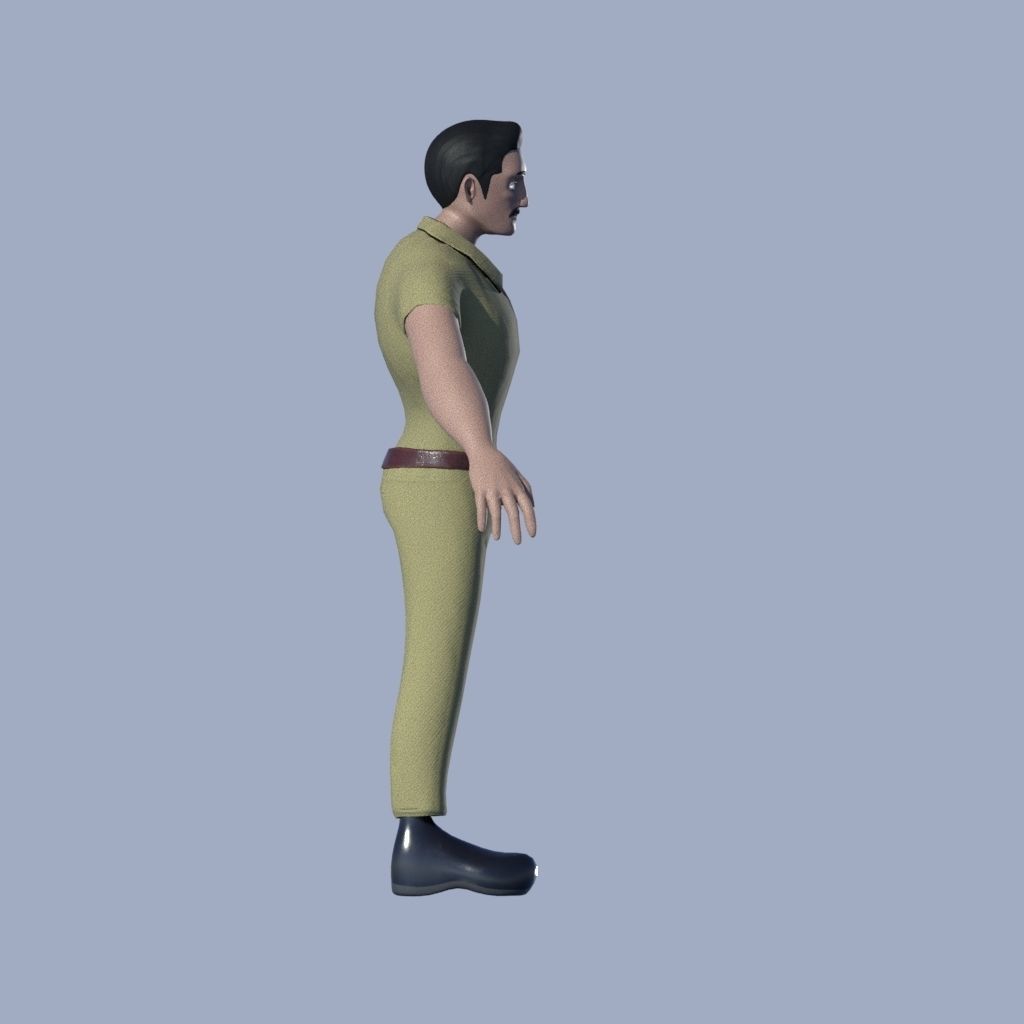 Male character model Cartoon Stylized Low-poly 3D model_7
