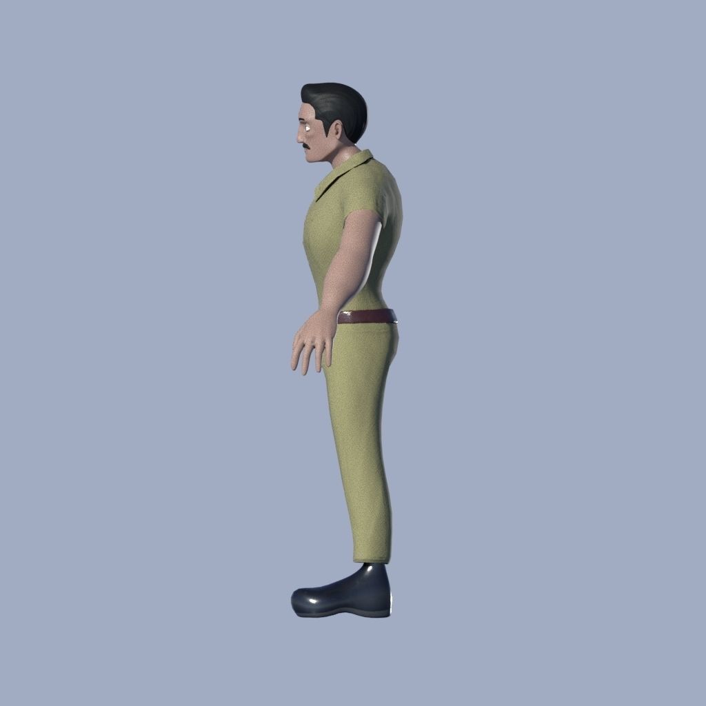 Male character model Cartoon Stylized Low-poly 3D model_6