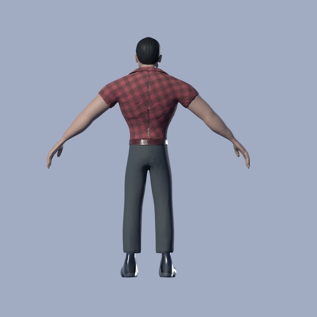Male character model Cartoon Stylized Low-poly 3D model_11