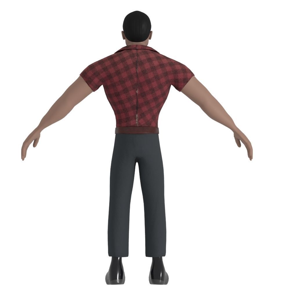 Male character model Cartoon Stylized Low-poly 3D model_3