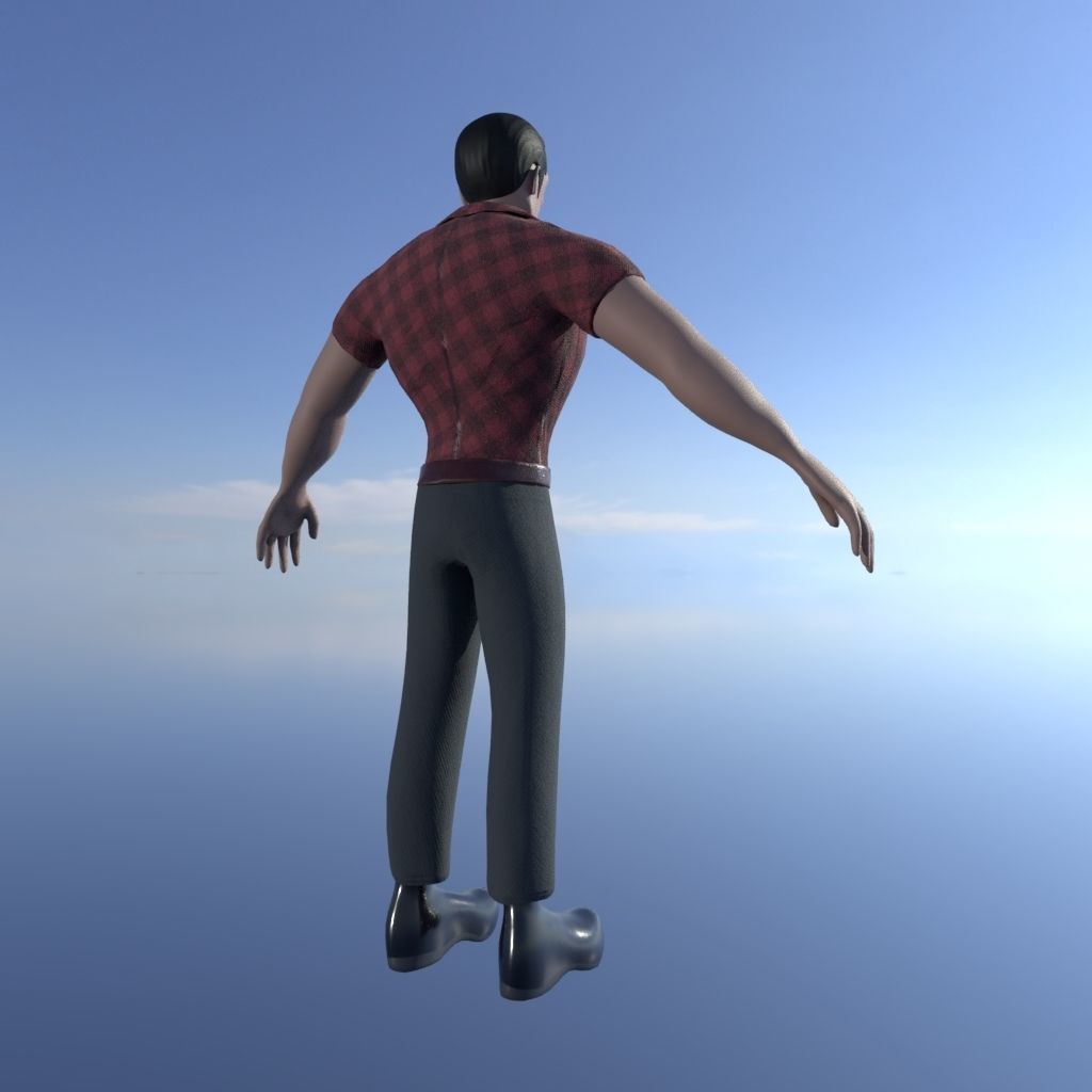 Male character model Cartoon Stylized Low-poly 3D model_16