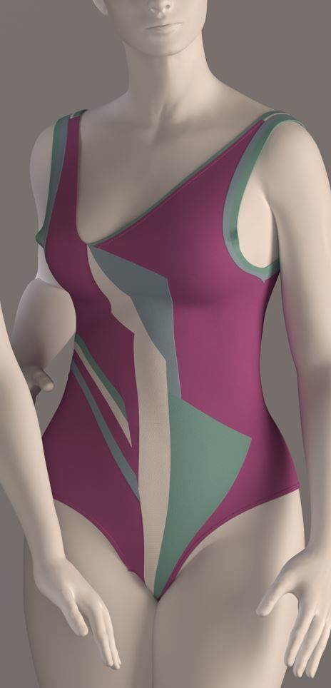 Women swimsuit -swimwear with textures 3D model_5