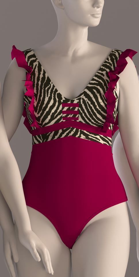 Women swimsuit - swimwear with textures 3D model_4