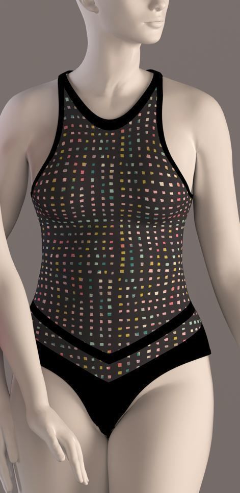 Women swimsuit - swimwear with textures 3D model_5