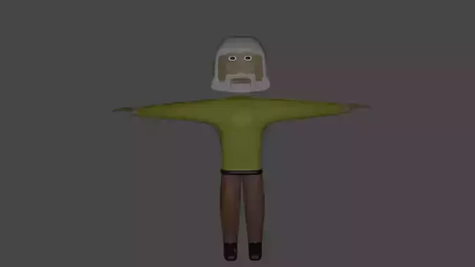 old man Free low-poly 3D model