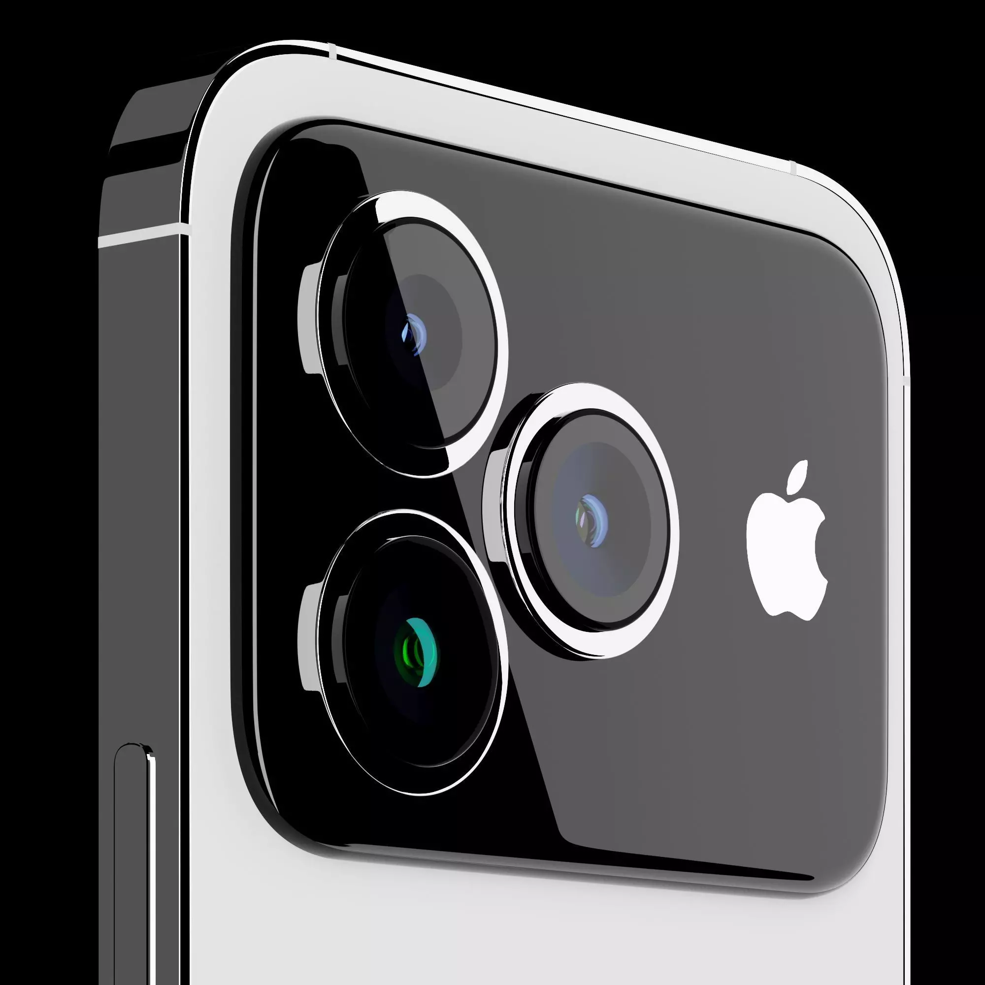 iphone realistic model pro - front and back camera 3D model_0