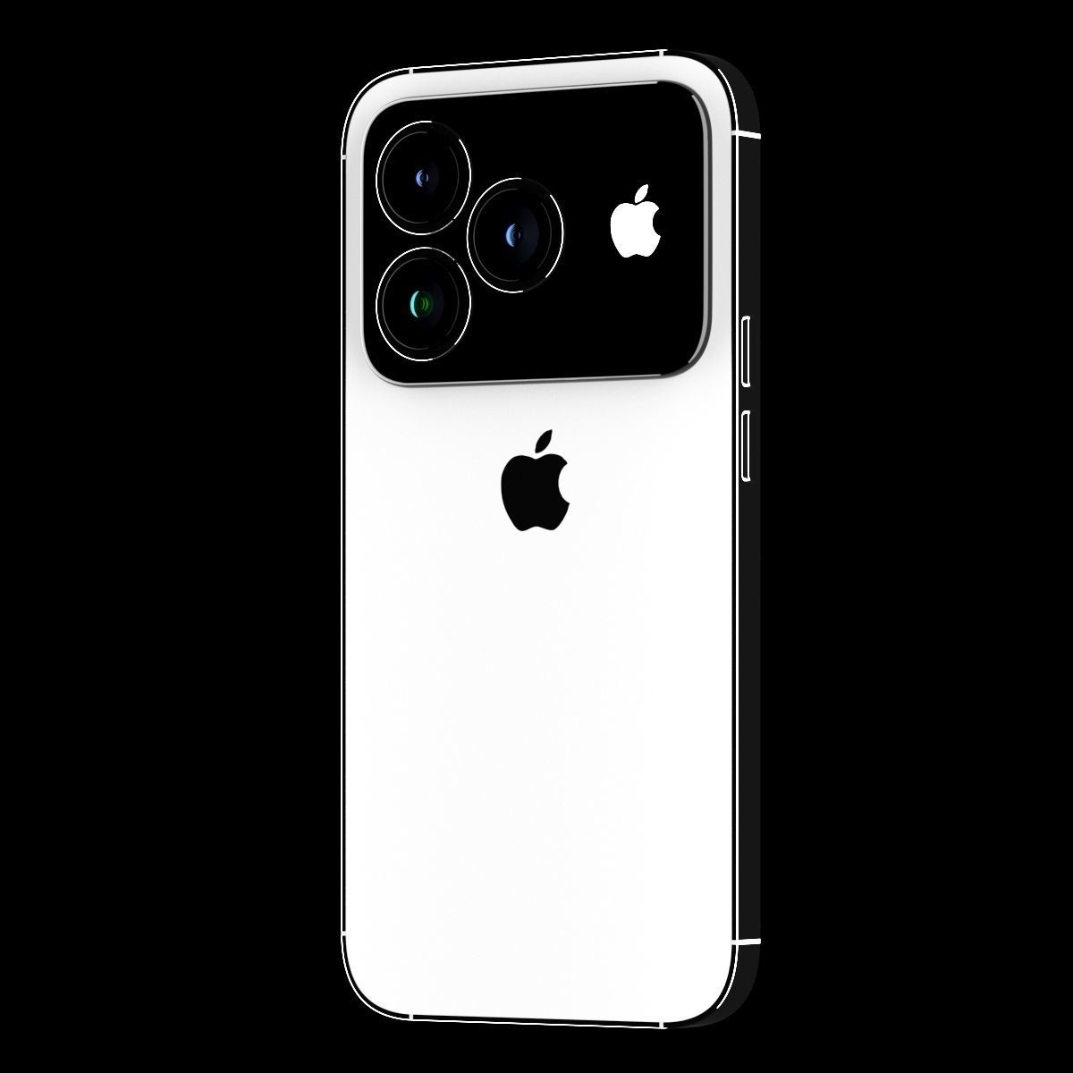 iphone realistic model pro - front and back camera 3D model_1