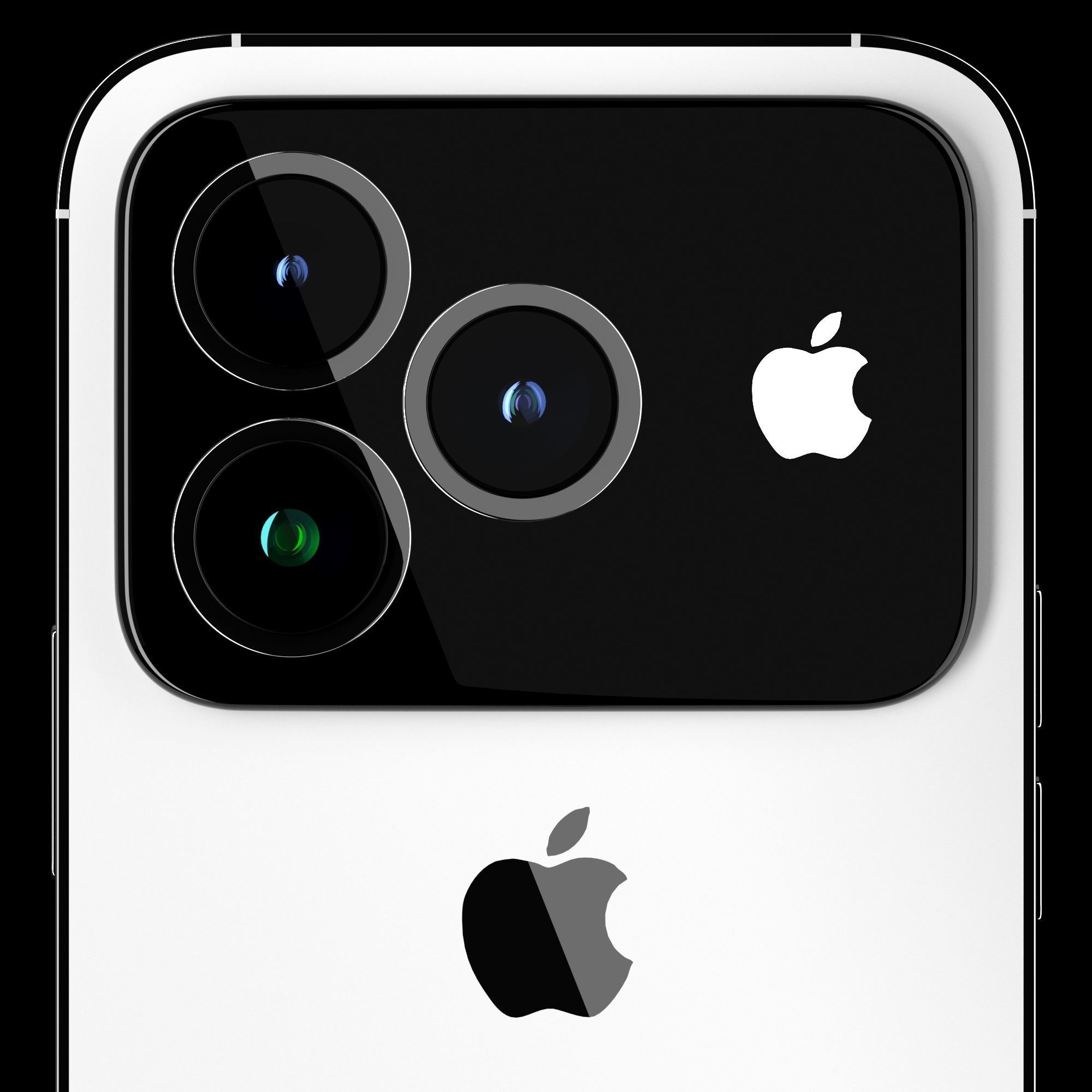 iphone realistic model pro - front and back camera 3D model_3