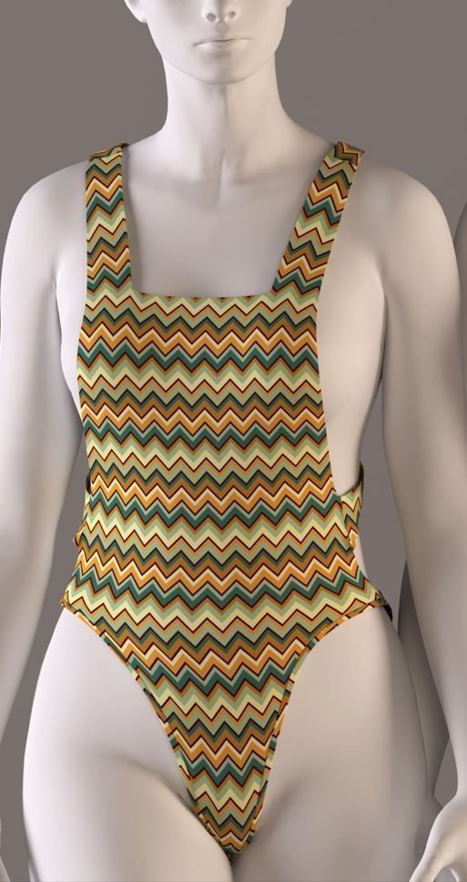 Women swimsuit -swimwear with textures 3D model_3