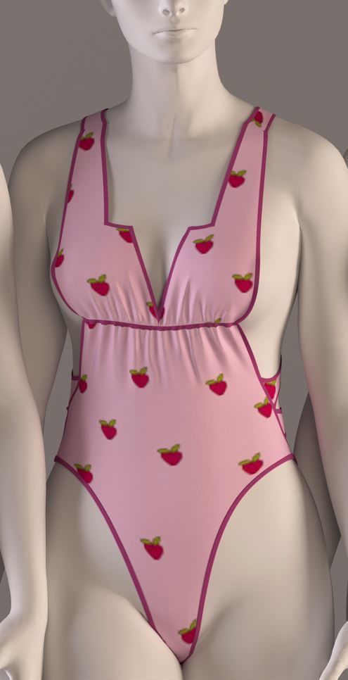 Women swimsuit -swimwear with textures 3D model_4