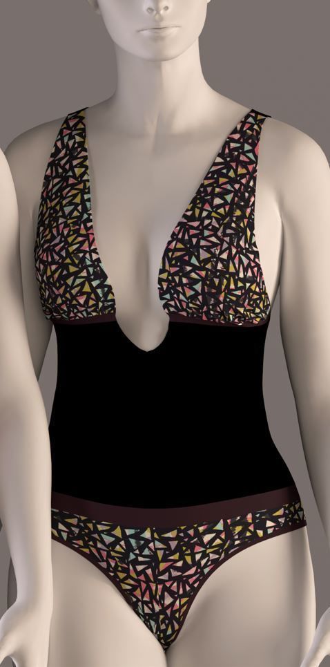 Women swimsuit -swimwear with textures 3D model_5