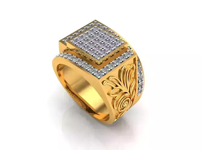 0116 - Antique Gents Diamond Ring