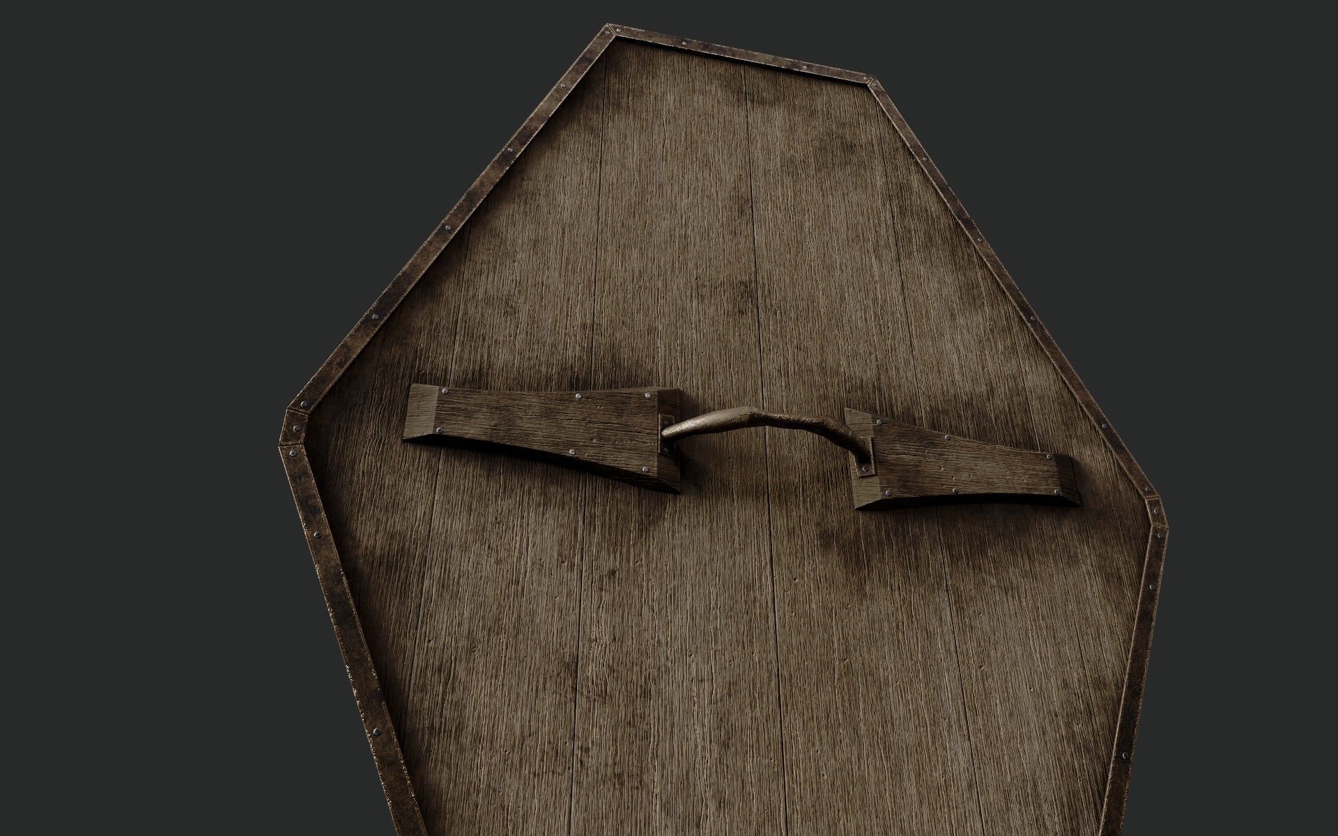 Slavic diamond-shaped shield painted white with radial symbol Low-poly 3D model_4