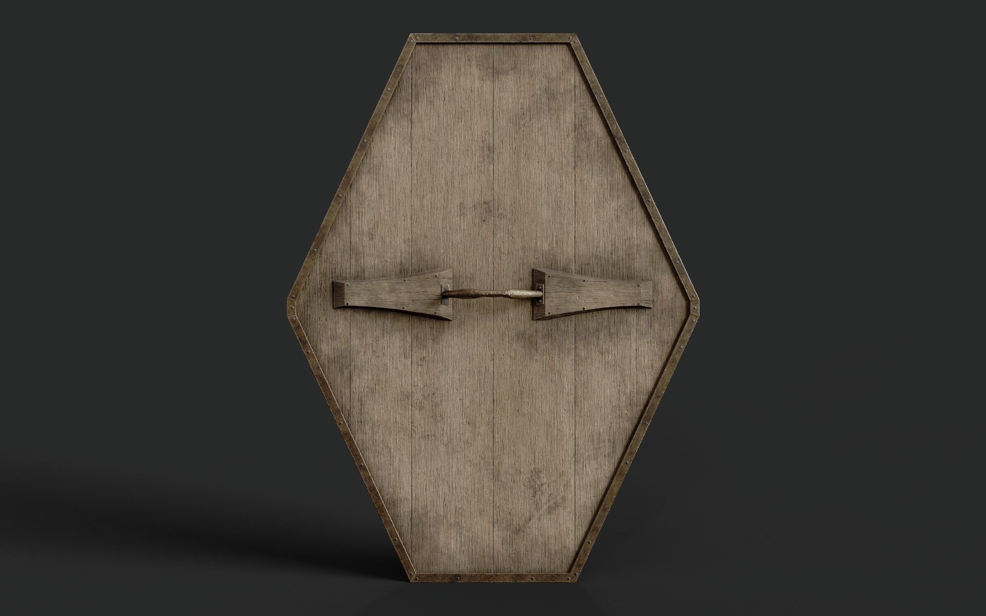 Slavic diamond-shaped shield painted white with radial symbol Low-poly 3D model_2