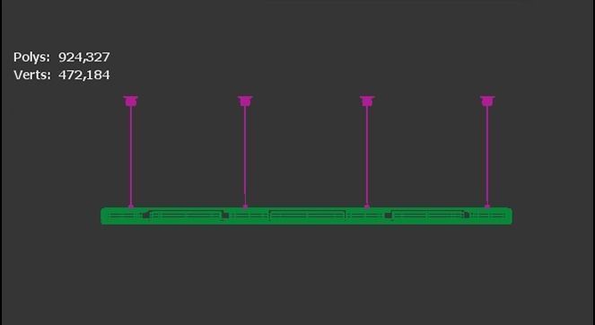 Celling Tube Shape Hanging Lamp Free 3D model_9