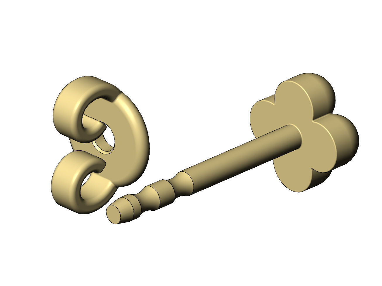 Bead clover stud earring 3D print model_9