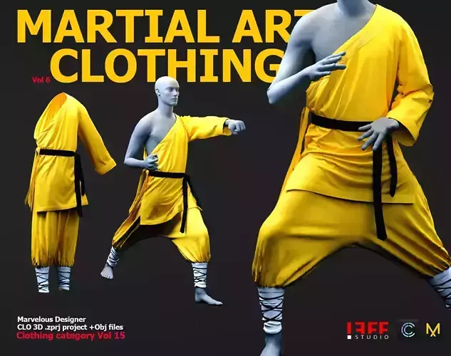 MARTIAL ARTS CLOTHING 6  VOL 17 Free 3D model