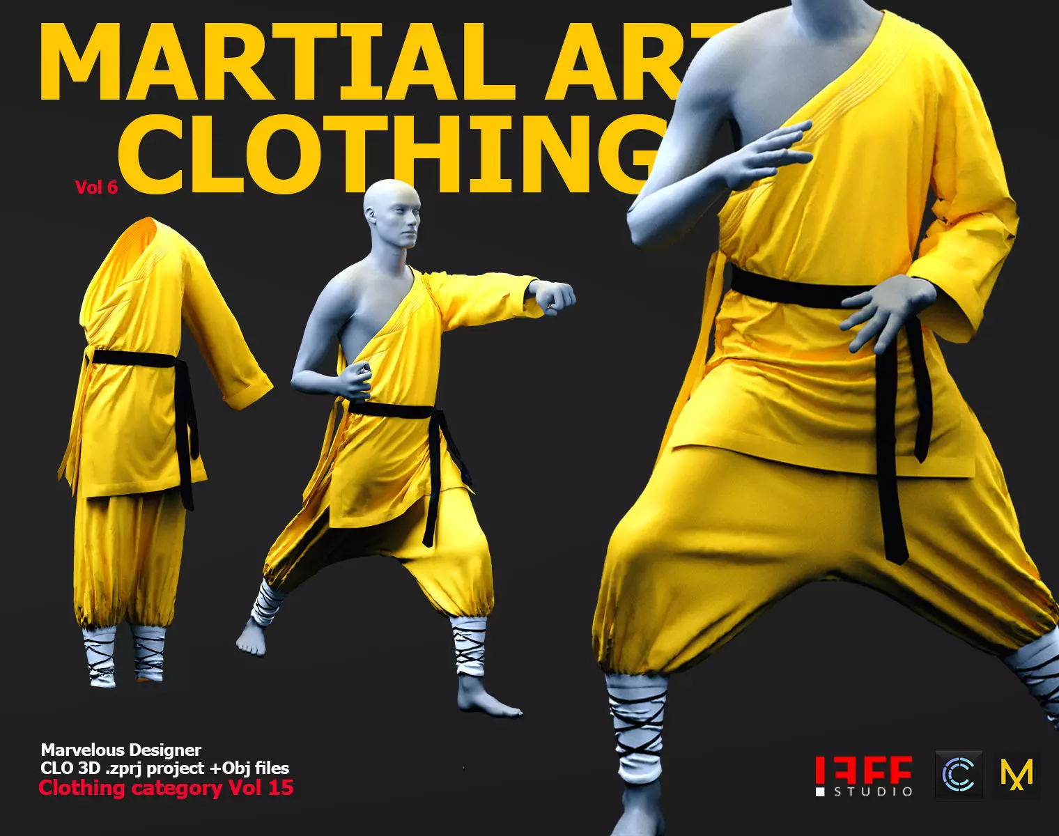 MARTIAL ARTS CLOTHING 6  VOL 17 Free 3D model_0