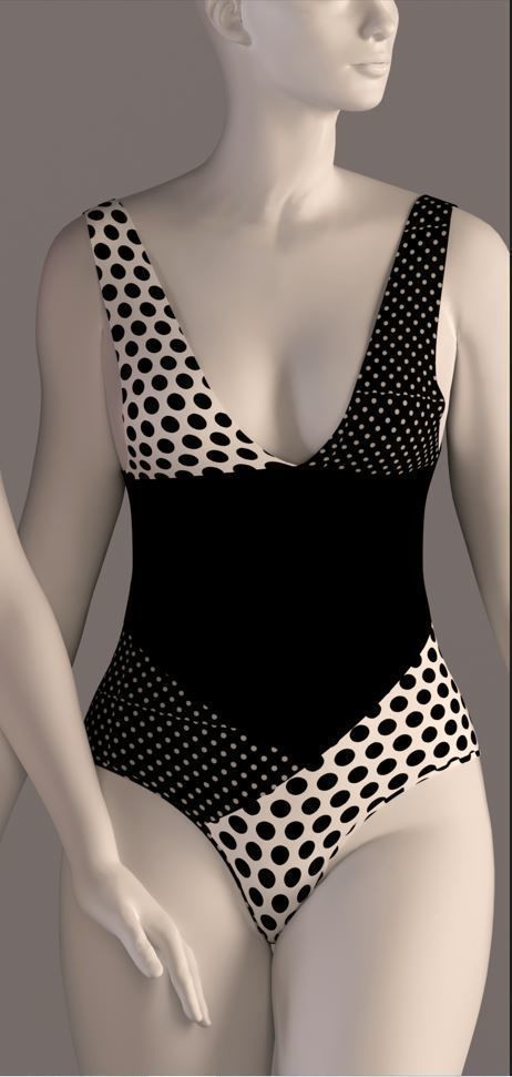 Women swimsuit - swimwear with textures 3D model_5