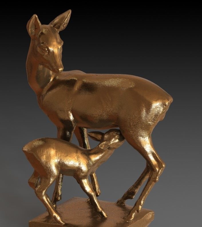 Deer with fawn 3D print model_1