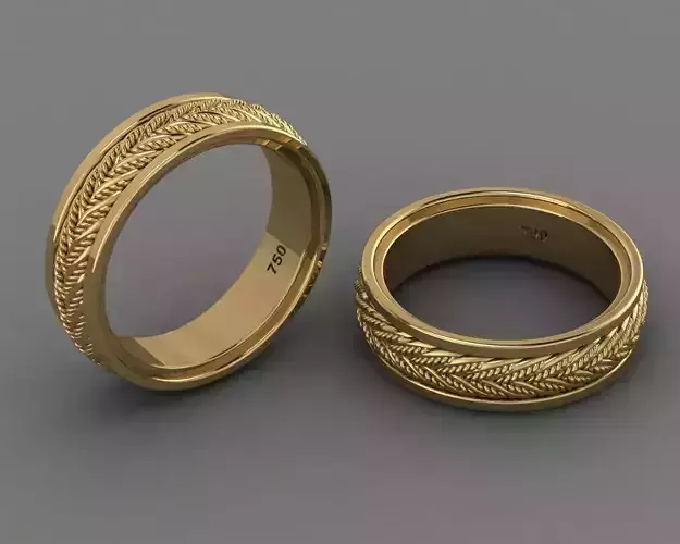 milgrain edge wedding ring 3dm