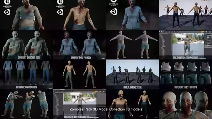 Zombies Pack 3D Model Collection