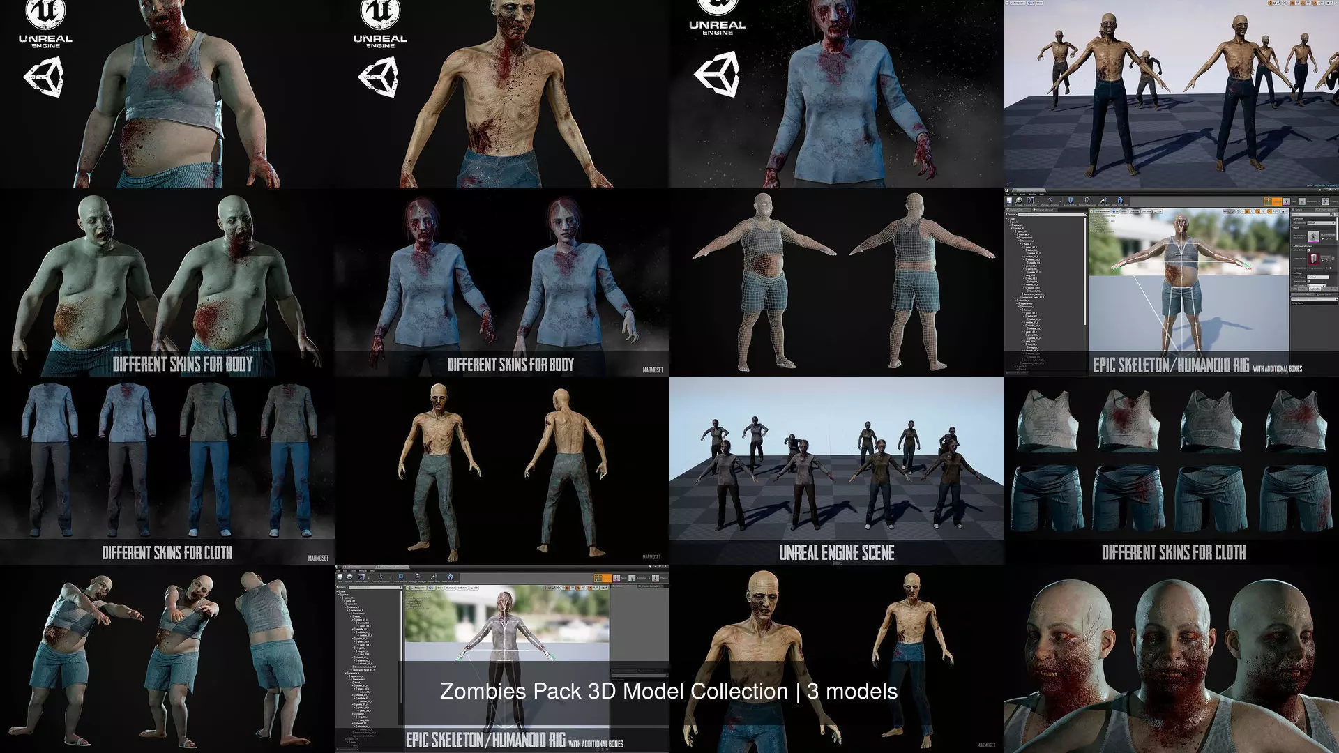 Zombies Pack 3D Model Collection _4