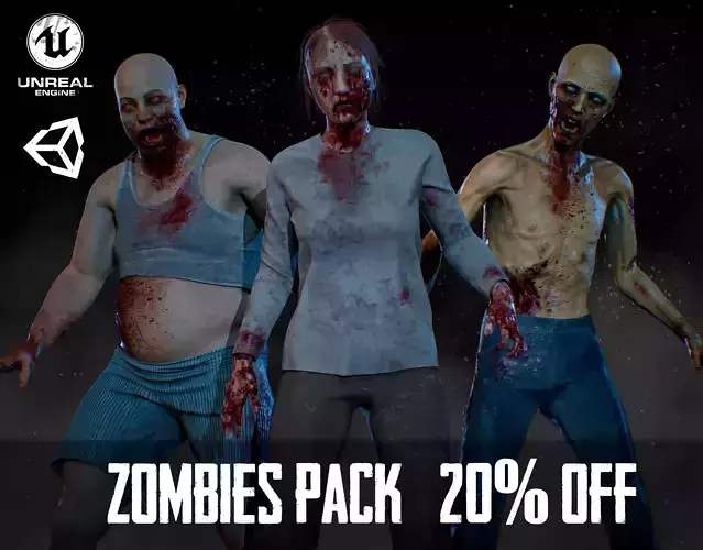 Zombies Pack 3D Model Collection 