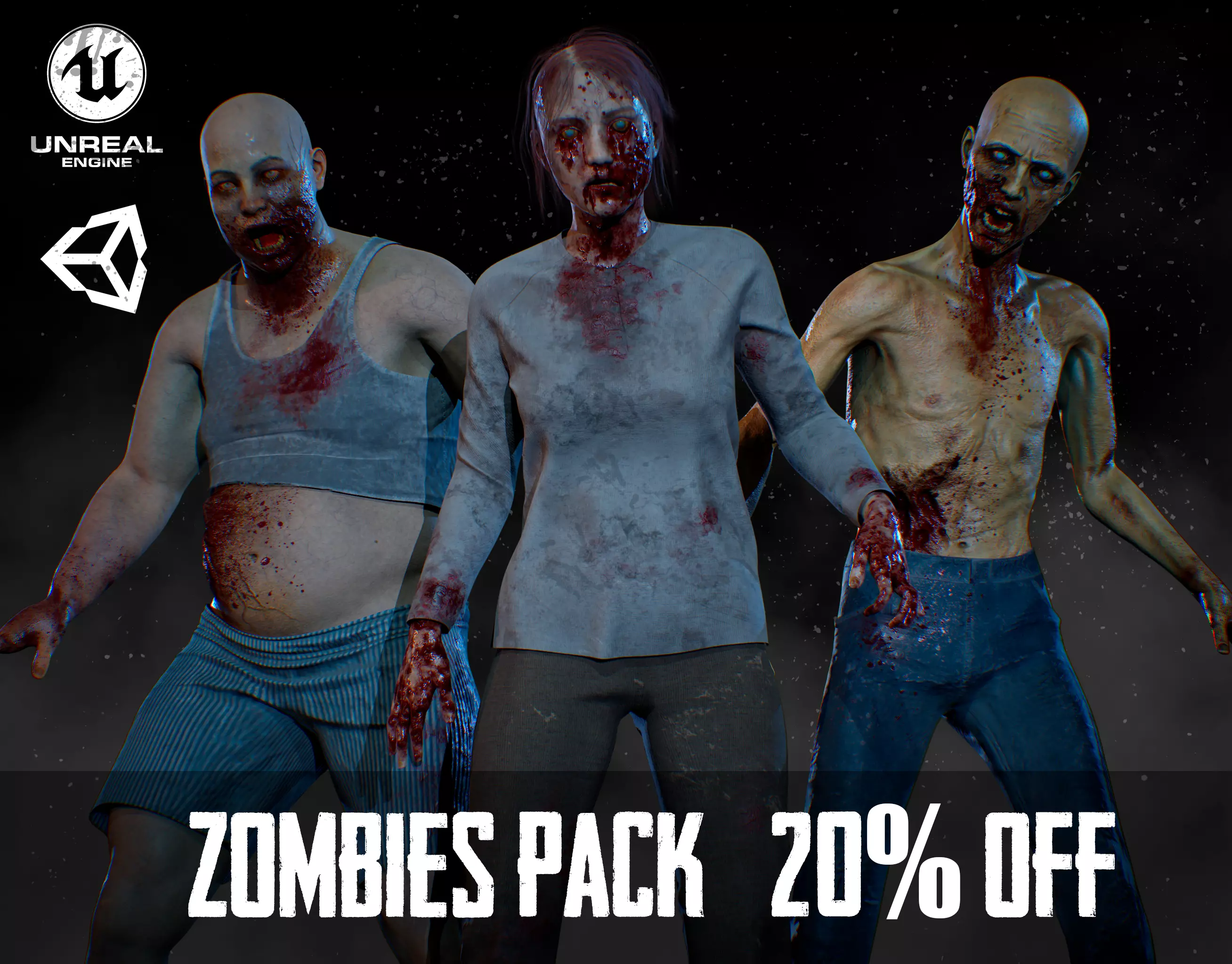 Zombies Pack 3D Model Collection _0