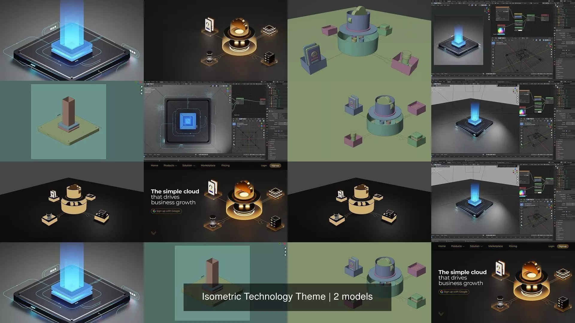 Isometric Technology Theme 3D Model Collection_0