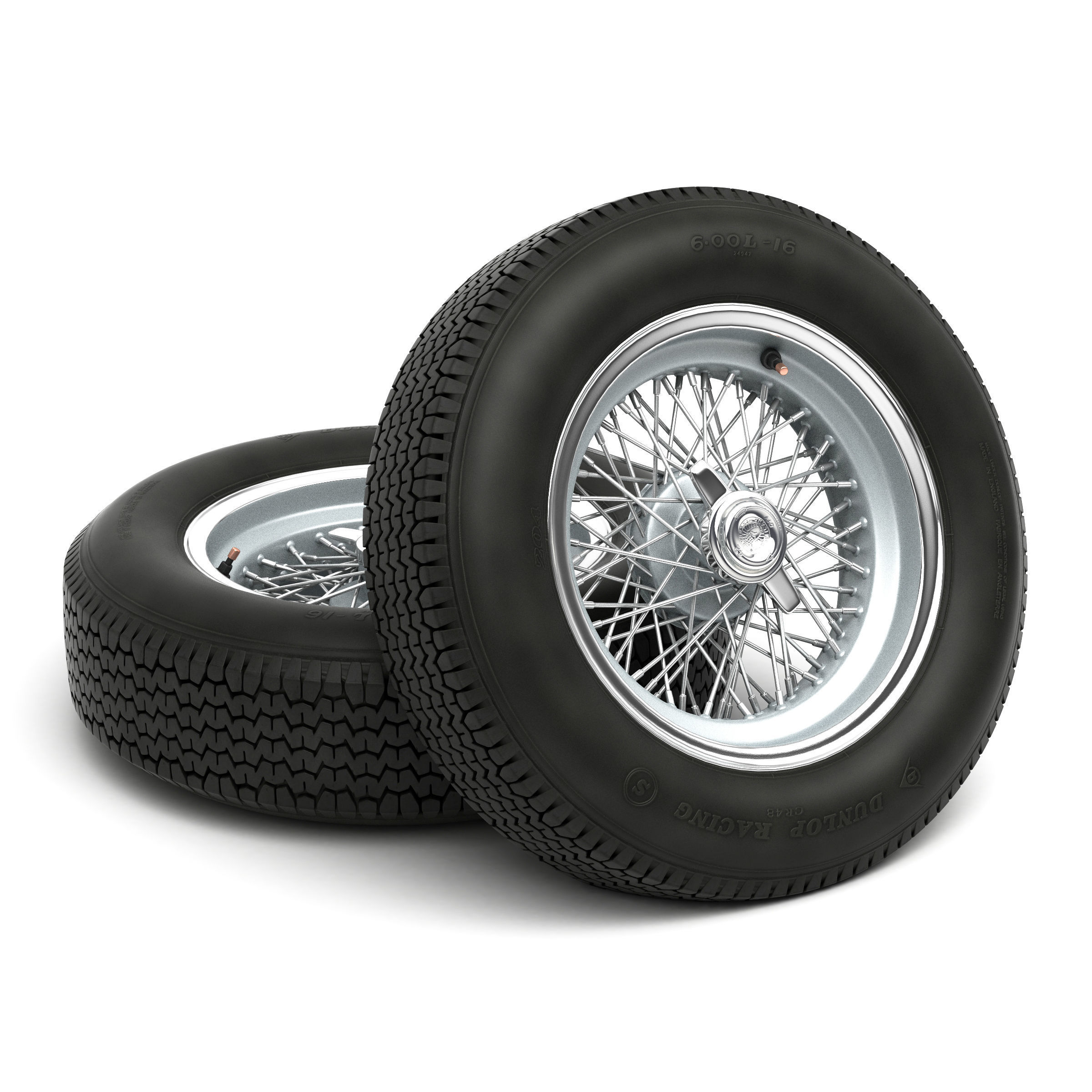 Dunlop CR48 tyres - Borrani wheels 3D print model_3
