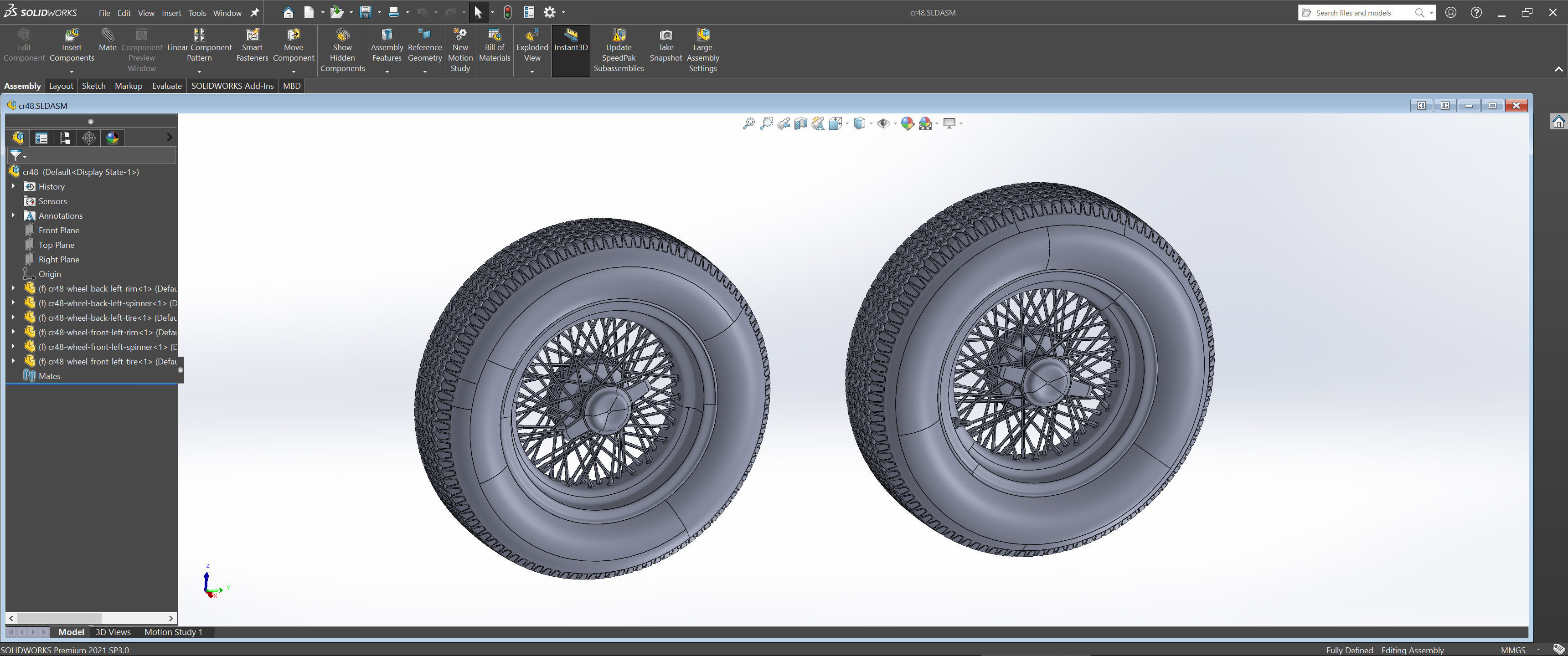 Dunlop CR48 tyres - Borrani wheels 3D print model_1