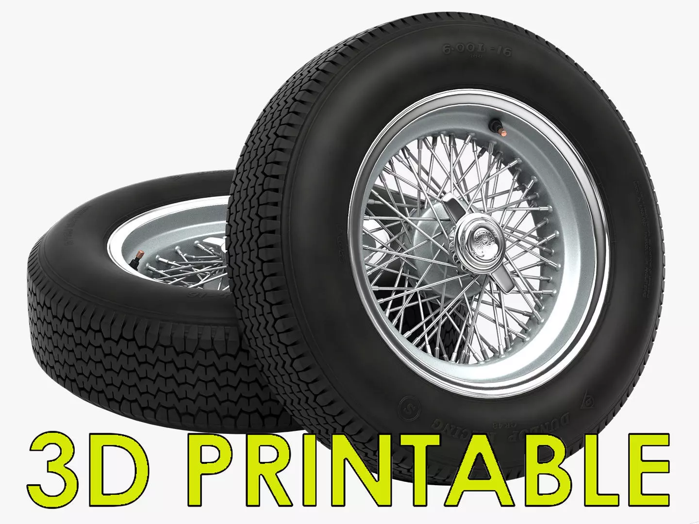 Dunlop CR48 tyres - Borrani wheels 3D print model_0