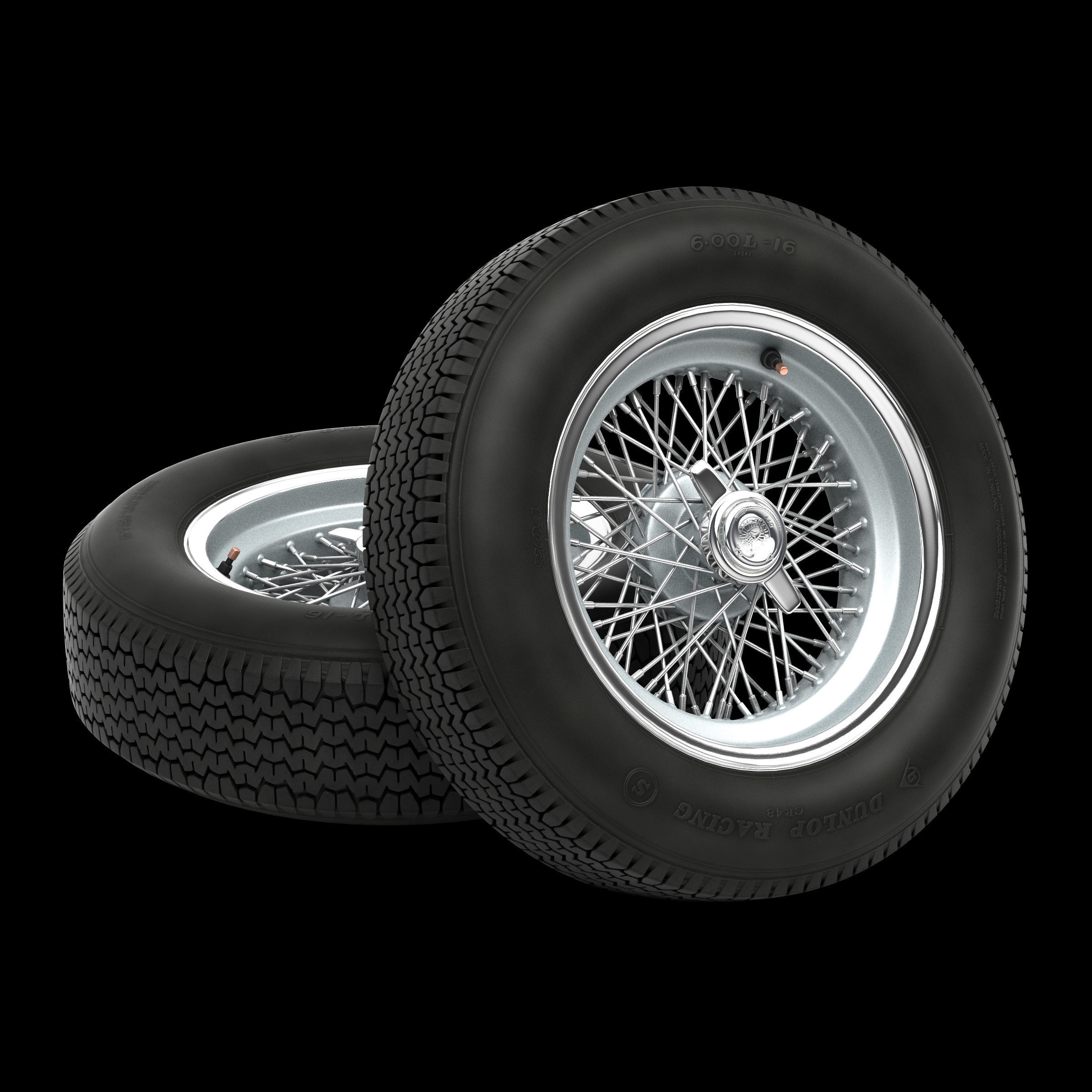 Dunlop CR48 tyres - Borrani wheels 3D print model_4